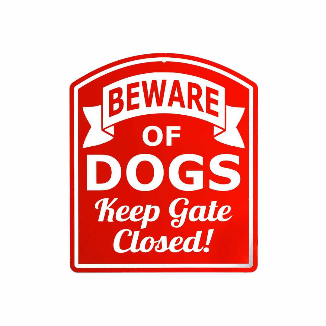 Aluminum Beware of Dogs – Keep Gate Closed Sign