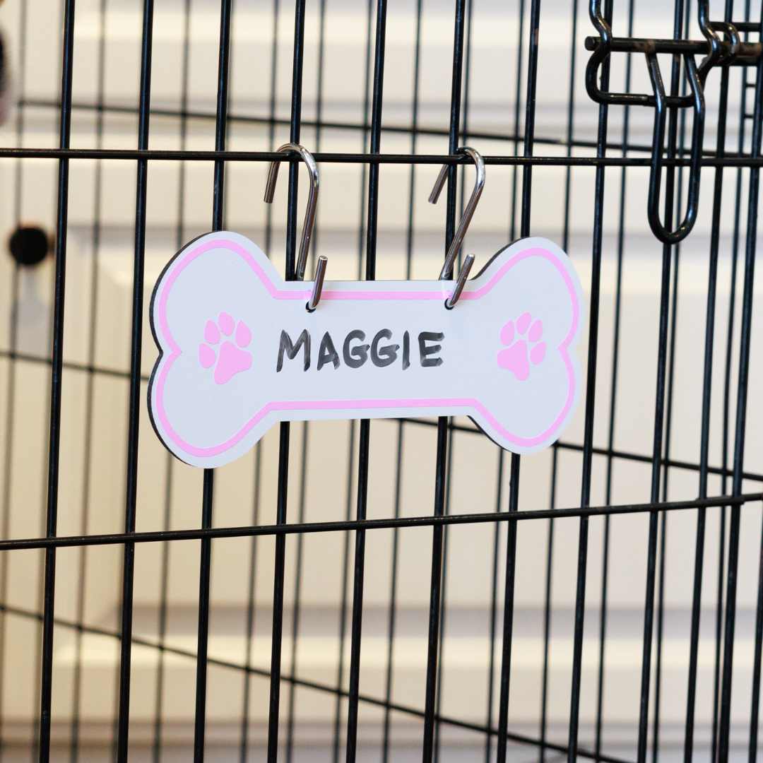 Aluminum Writable Dog Bone Crate Tag