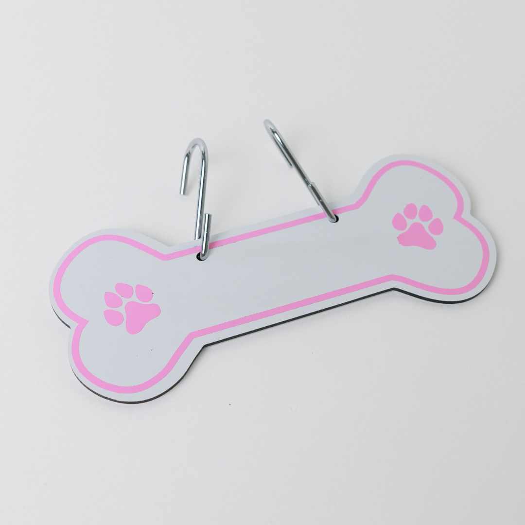 Aluminum Writable Dog Bone Crate Tag