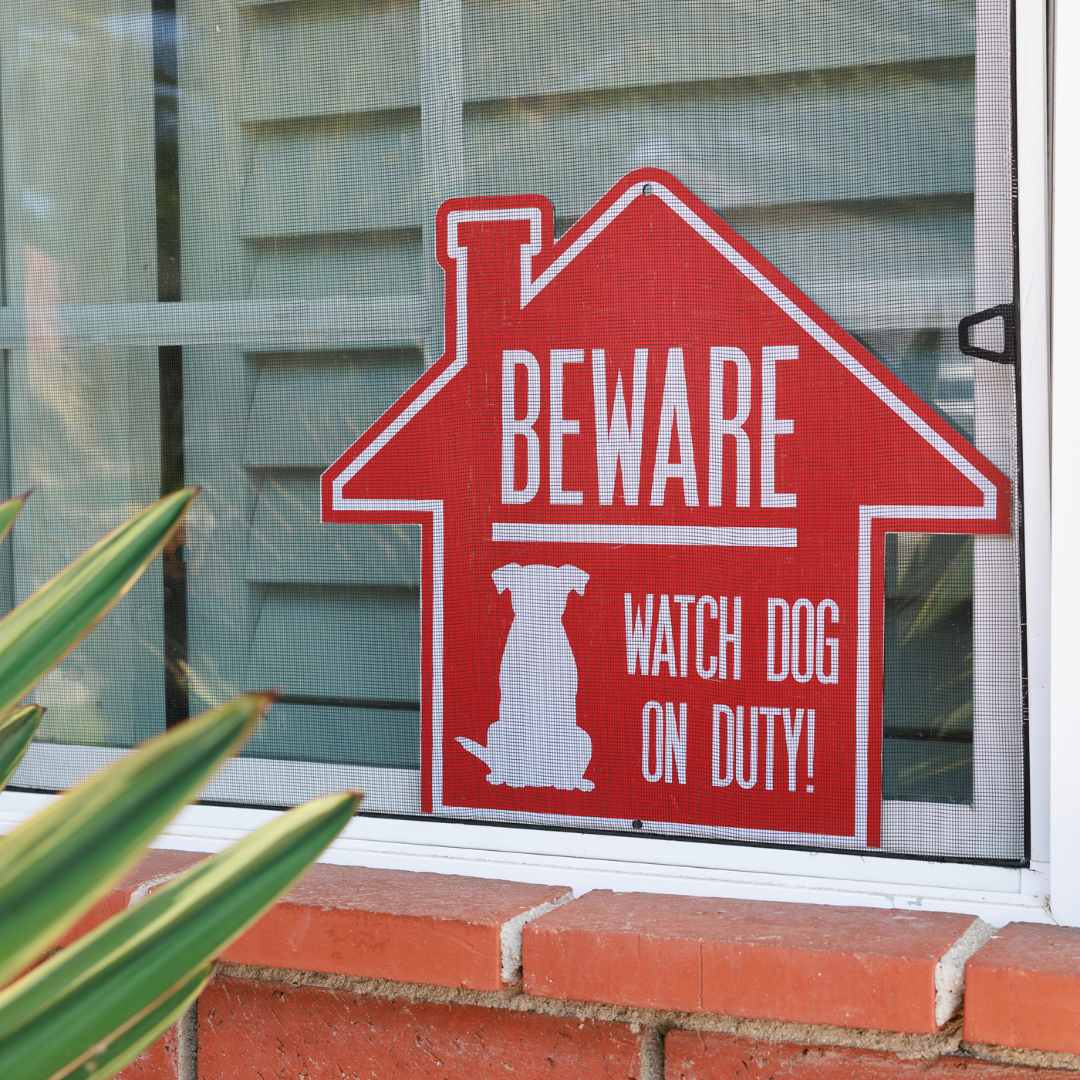 Beware! Watch Dog on Duty Aluminum Sign