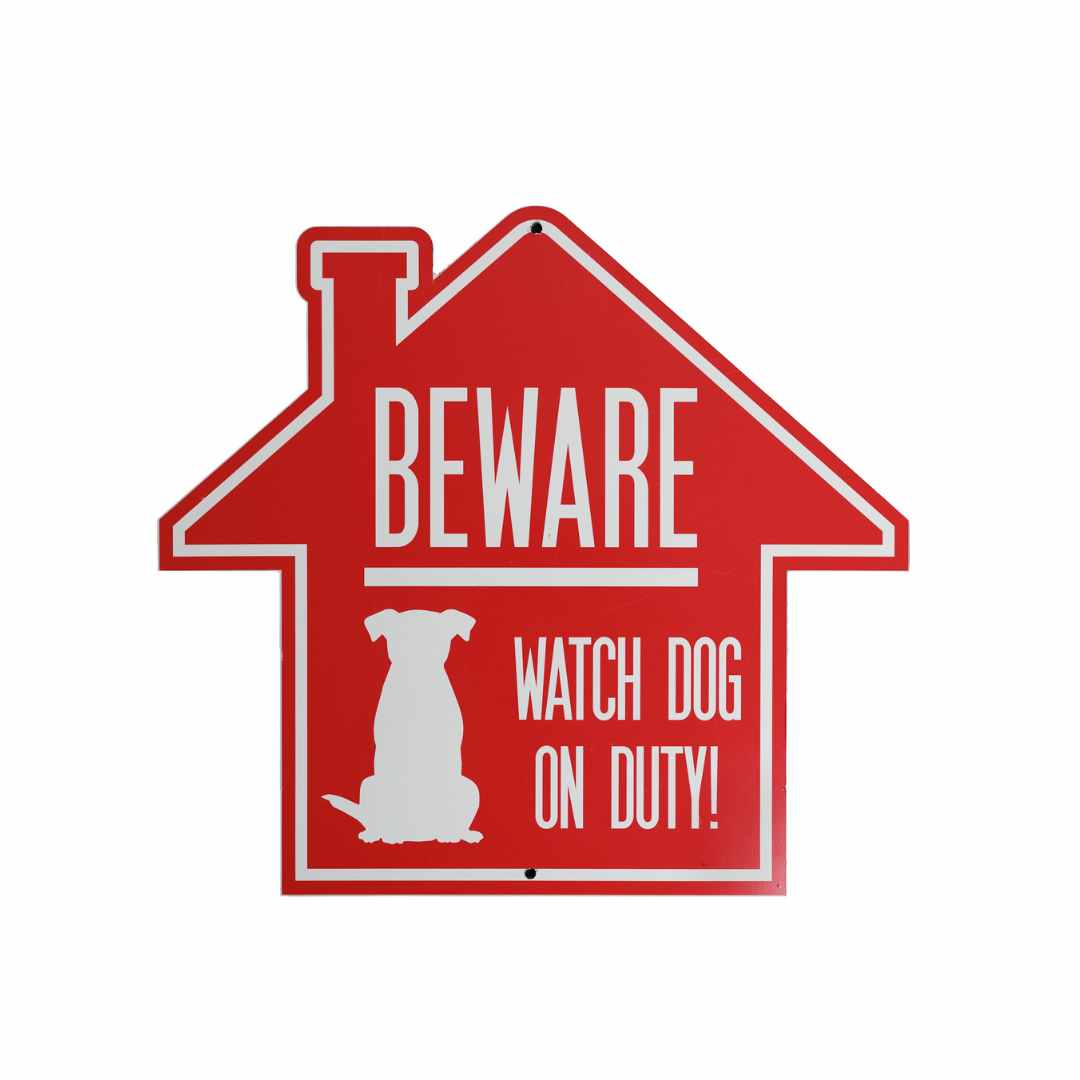 Beware! Watch Dog on Duty Aluminum Sign