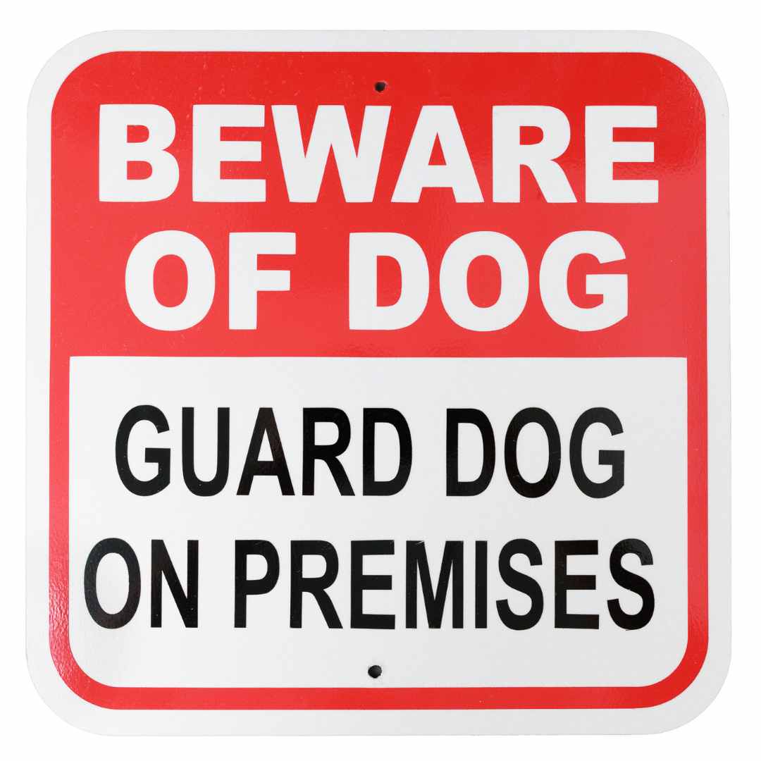 Beware of Dog - Guard Dog on Duty Aluminum Sign