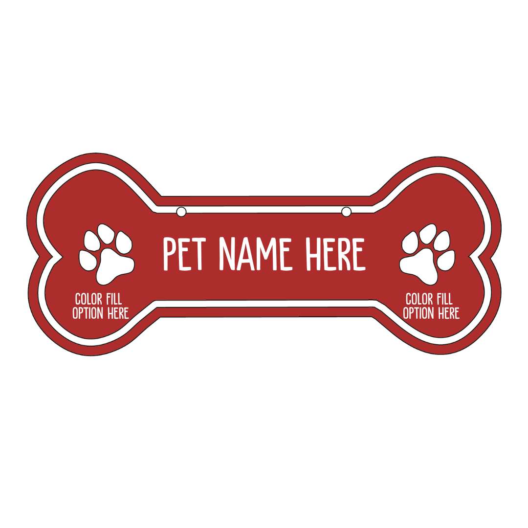 Personalized Dog Crate Tag (Laminate Plastic) – Custom Kennel Name Plate with Color Fill + Fun Fonts