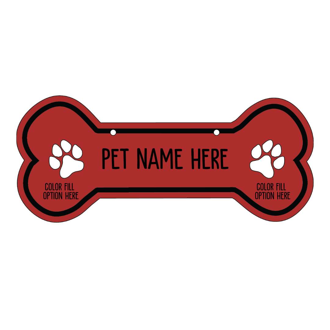 Personalized Dog Crate Tag (Laminate Plastic) – Custom Kennel Name Plate with Color Fill + Fun Fonts
