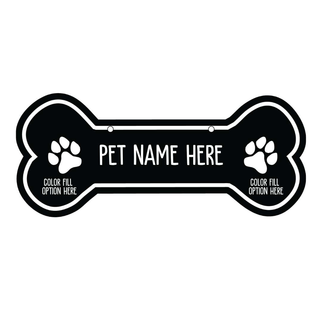Personalized Dog Crate Tag (Laminate Plastic) – Custom Kennel Name Plate with Color Fill + Fun Fonts