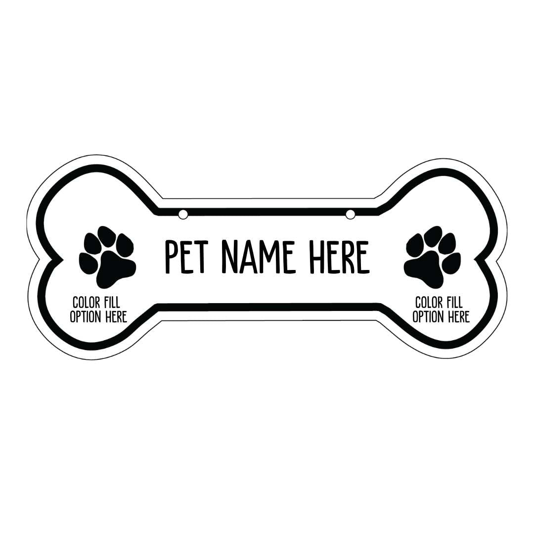 Personalized Dog Crate Tag (Laminate Plastic) – Custom Kennel Name Plate with Color Fill + Fun Fonts