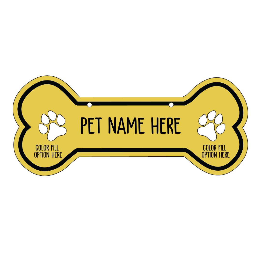 Personalized Dog Crate Tag (Laminate Plastic) – Custom Kennel Name Plate with Color Fill + Fun Fonts