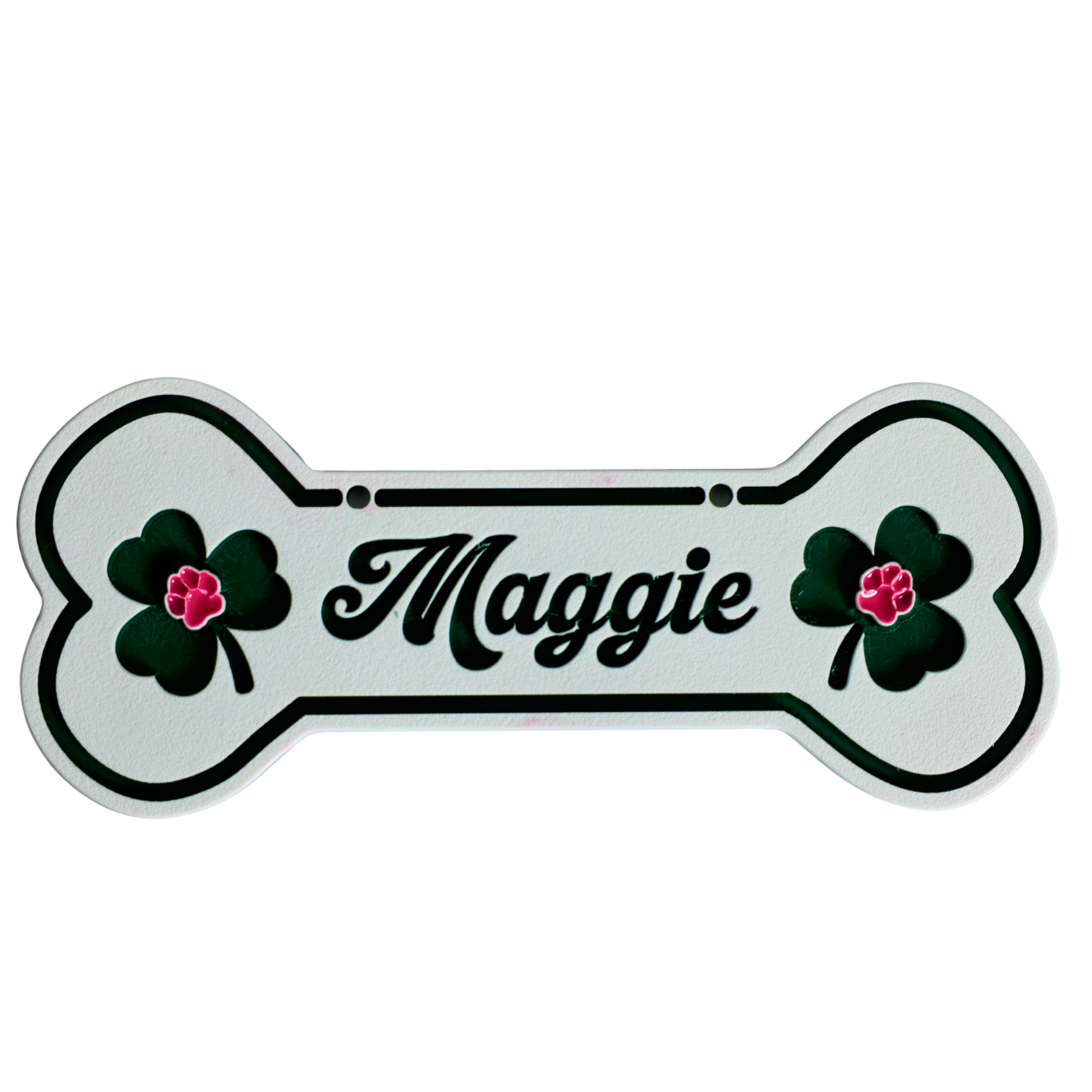 Personalized Dog Crate Tag (Laminate Plastic) – Custom Kennel Name Plate with Color Fill + Fun Fonts