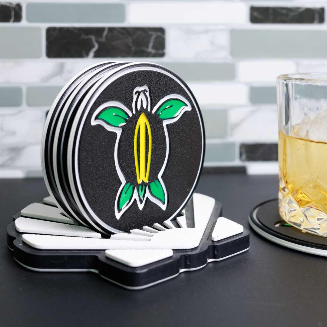 Seashell Drink Coaster Set with Holder