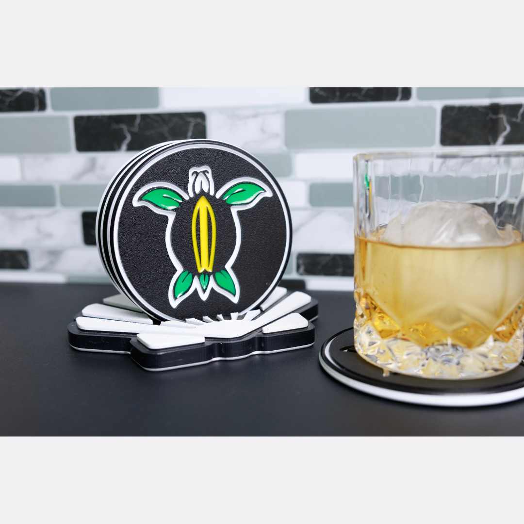 Seashell Drink Coaster Set with Holder