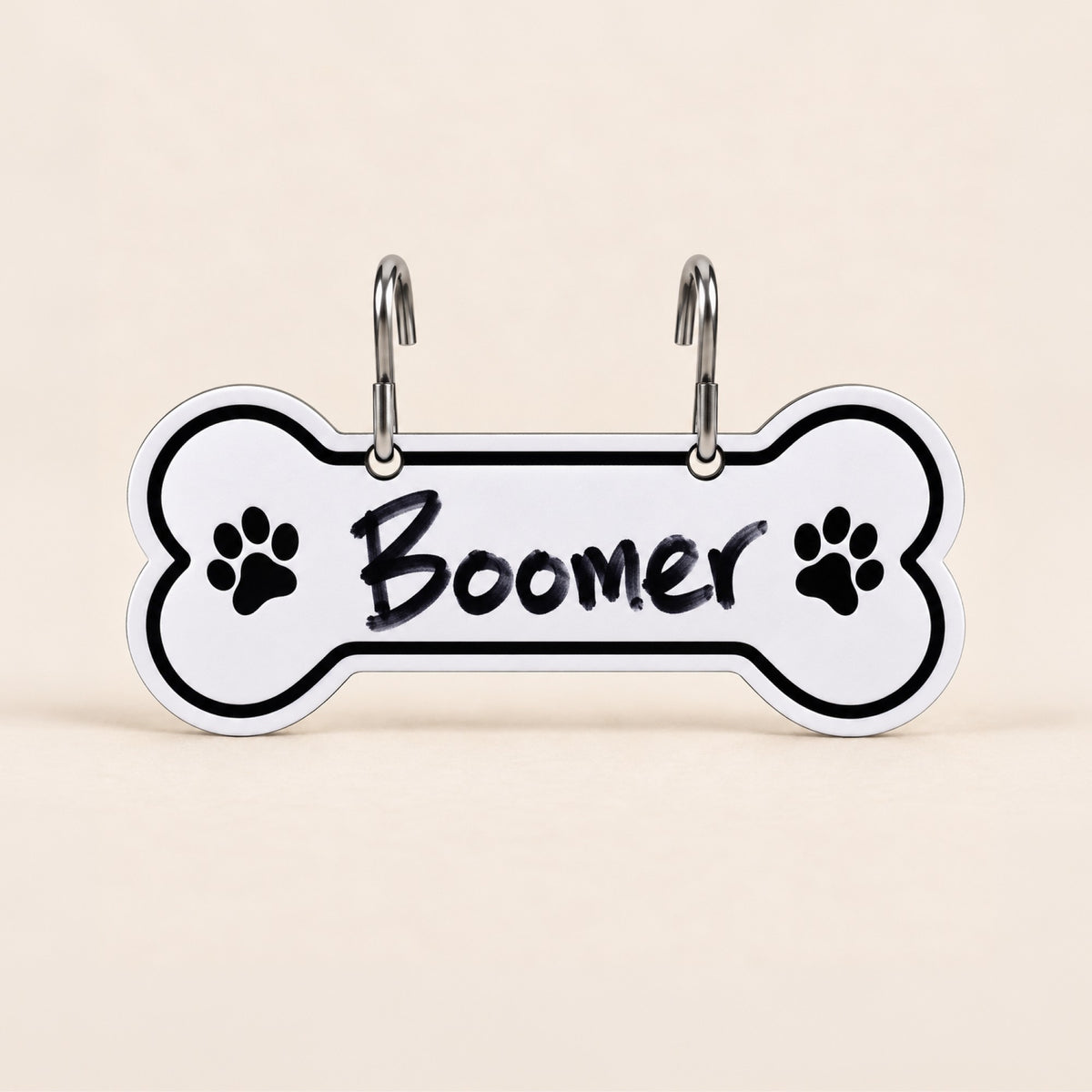 Aluminum Writable Dog Bone Crate Tag