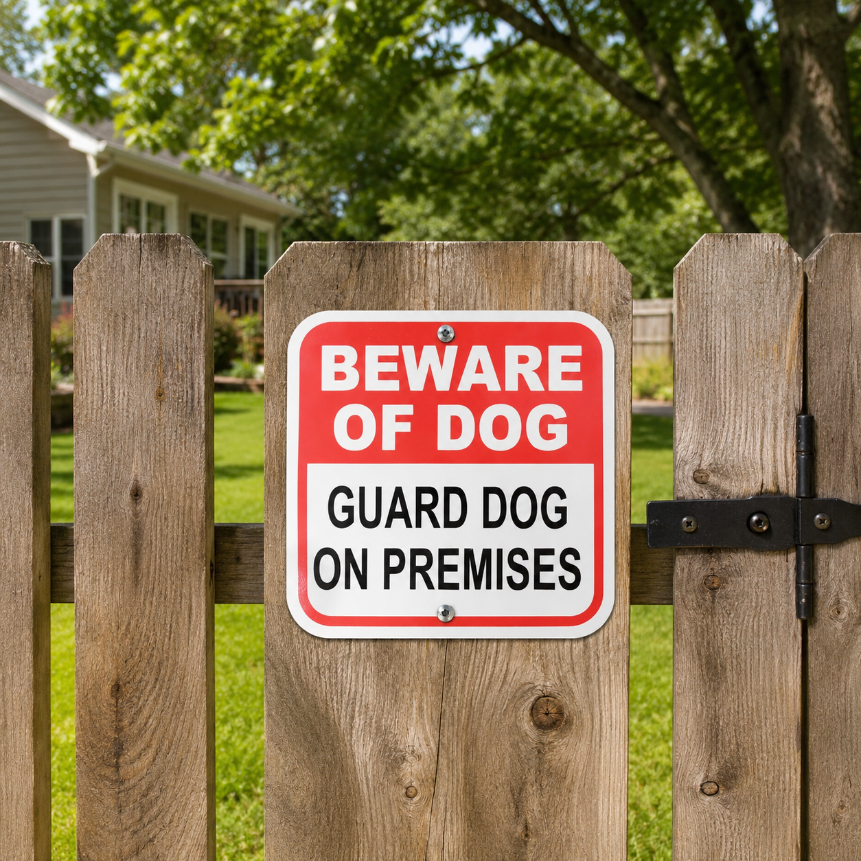 Beware of Dog - Guard Dog on Premises Aluminum Warning Sign