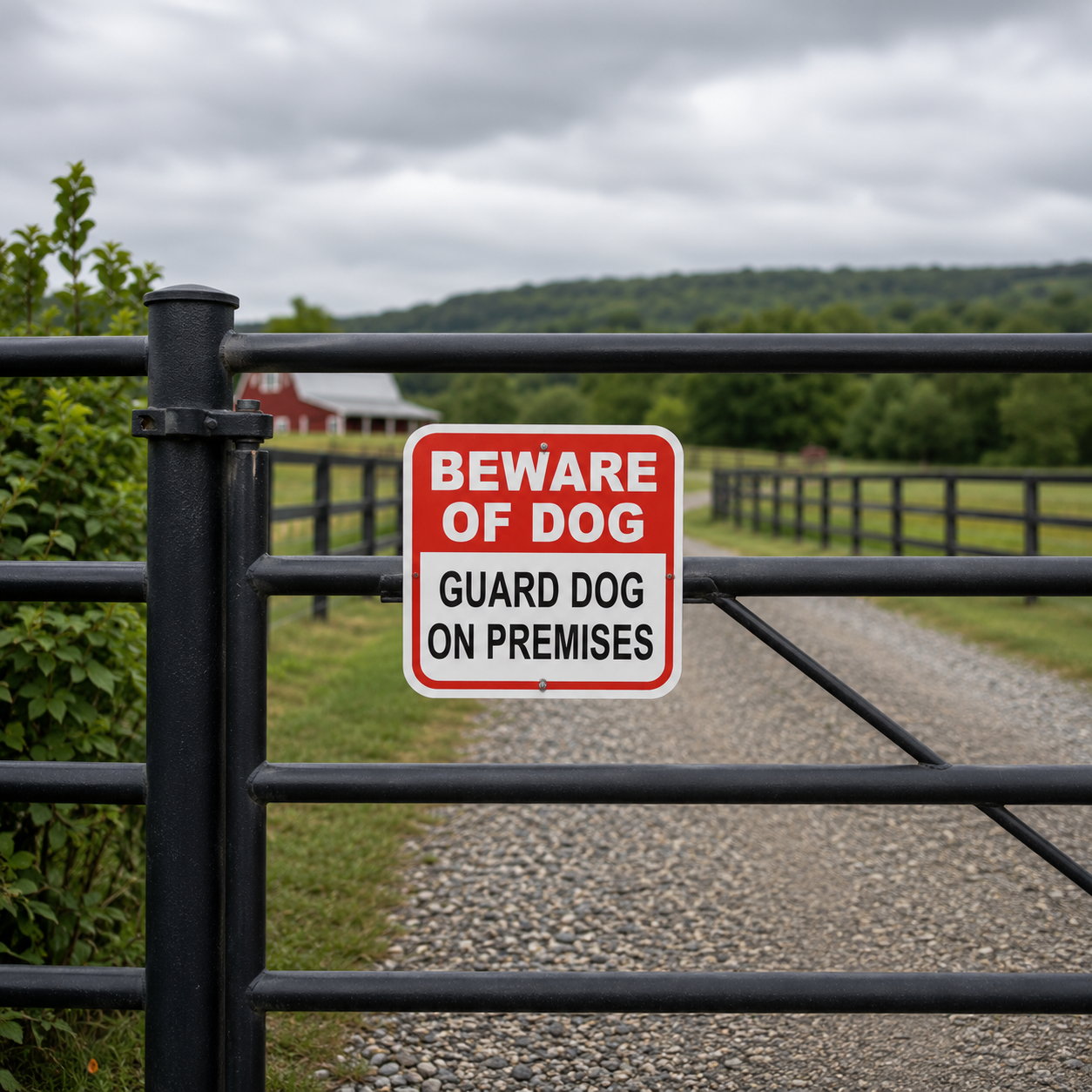 Beware of Dog - Guard Dog on Premises Aluminum Warning Sign