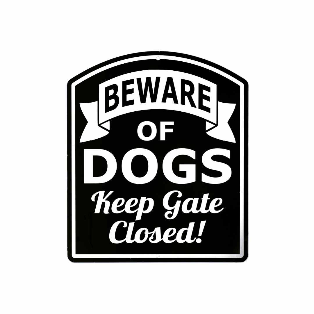 Aluminum Beware of Dogs – Keep Gate Closed Sign