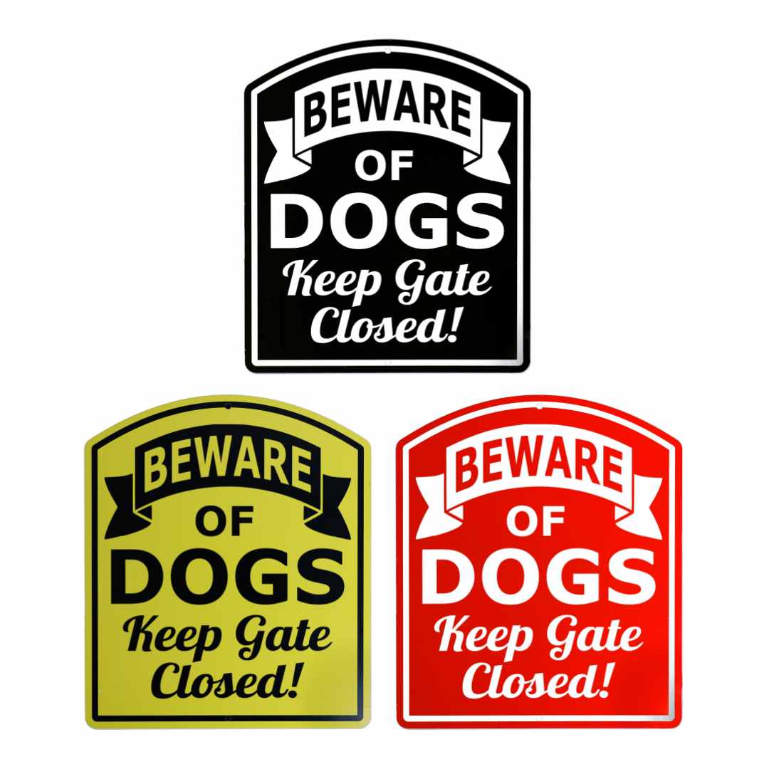 Aluminum Beware of Dogs – Keep Gate Closed Sign