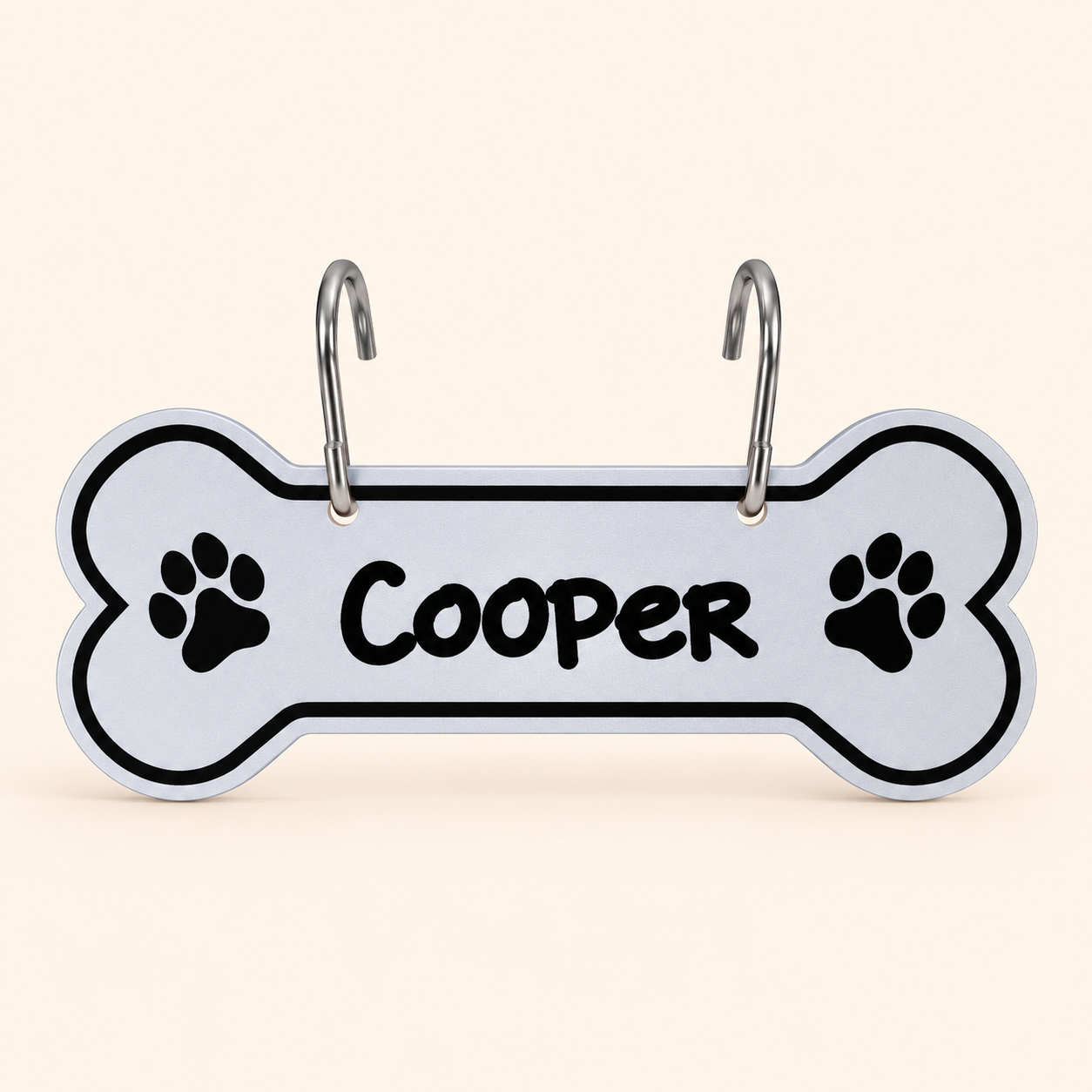 Aluminum Writable Dog Bone Crate Tag