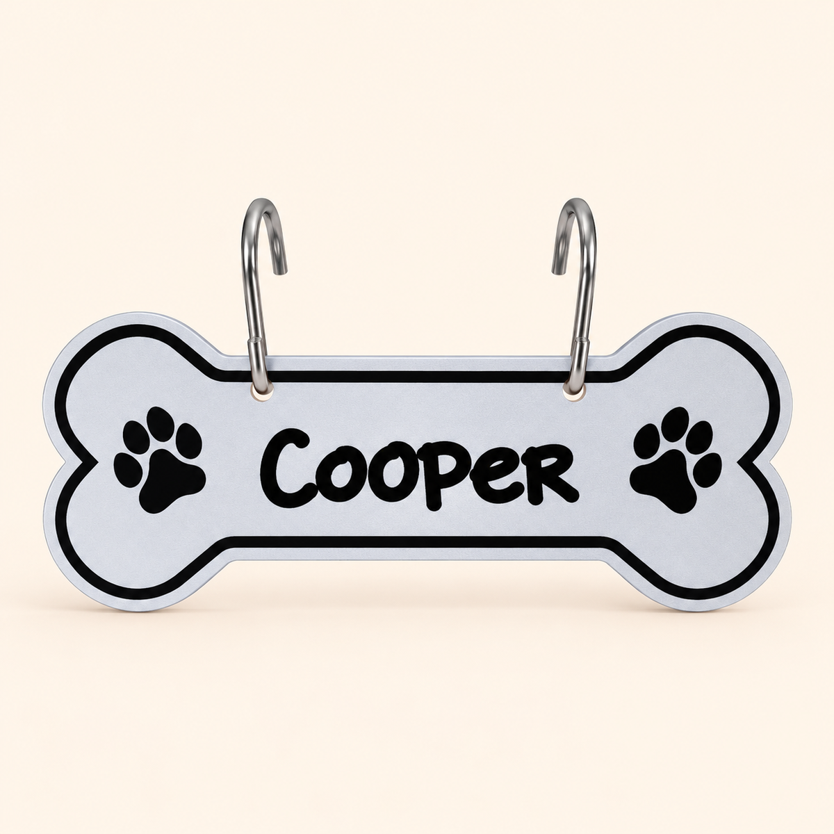 Aluminum Writable Dog Bone Crate Tag
