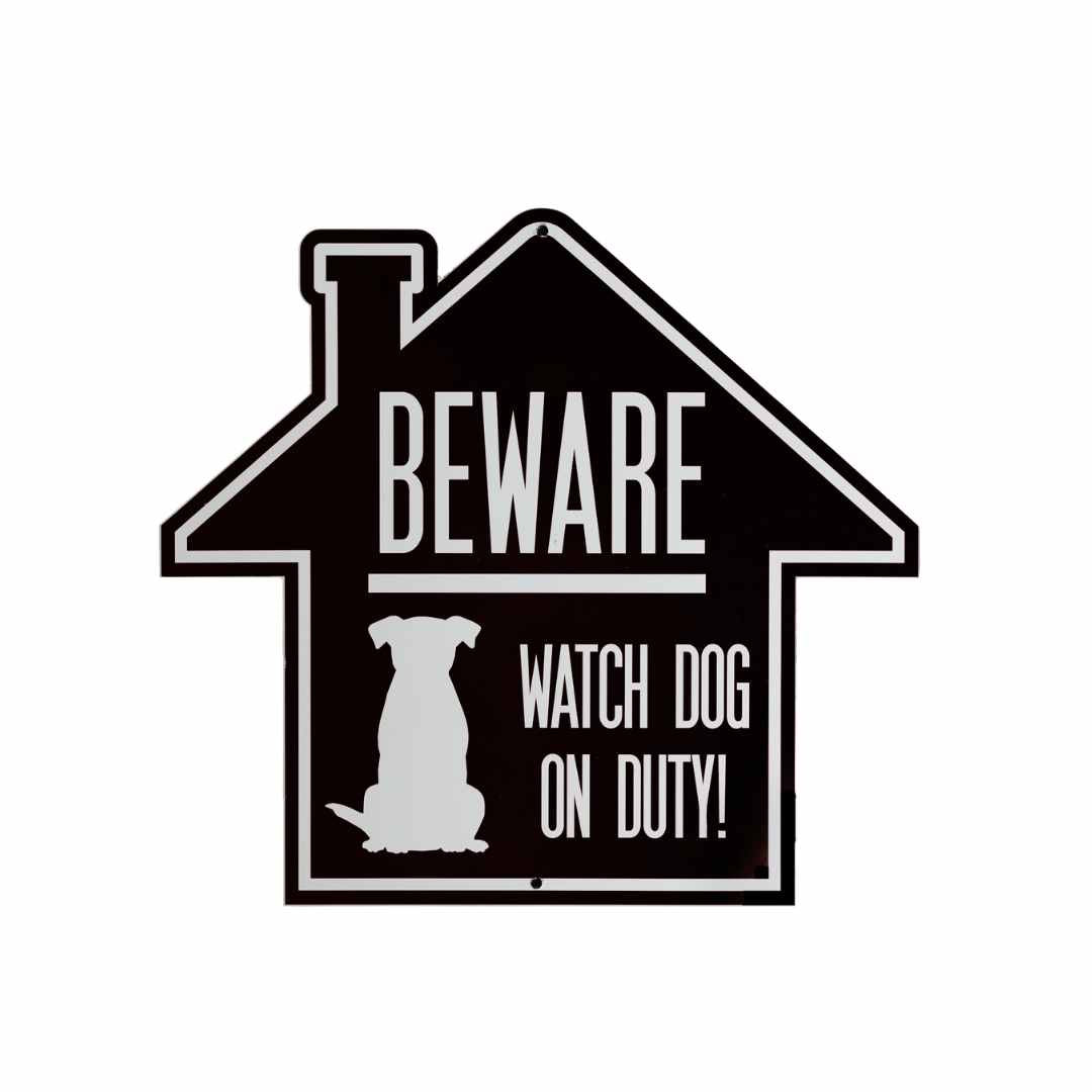 Beware! Watch Dog on Duty Aluminum Sign
