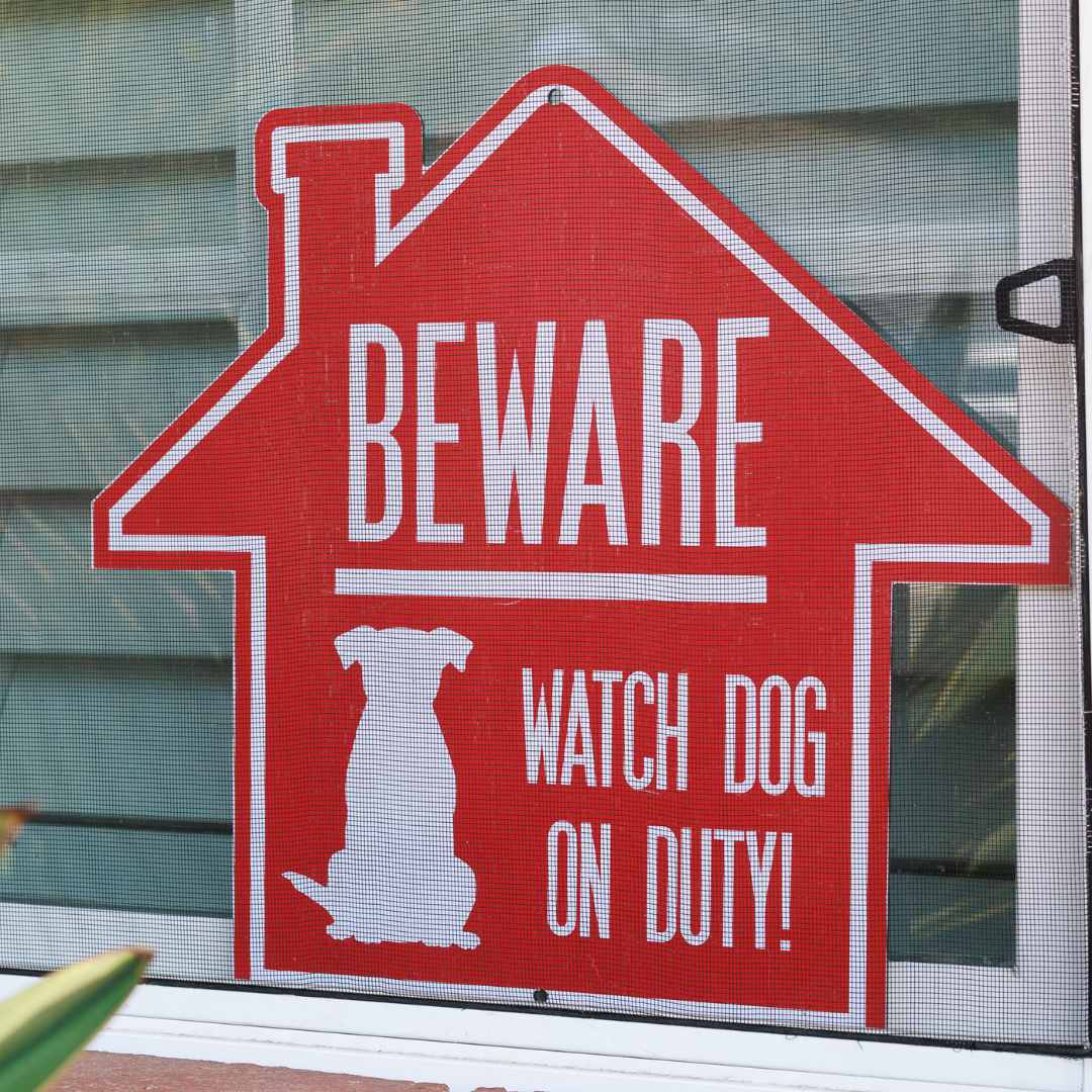 Beware! Watch Dog on Duty Aluminum Sign