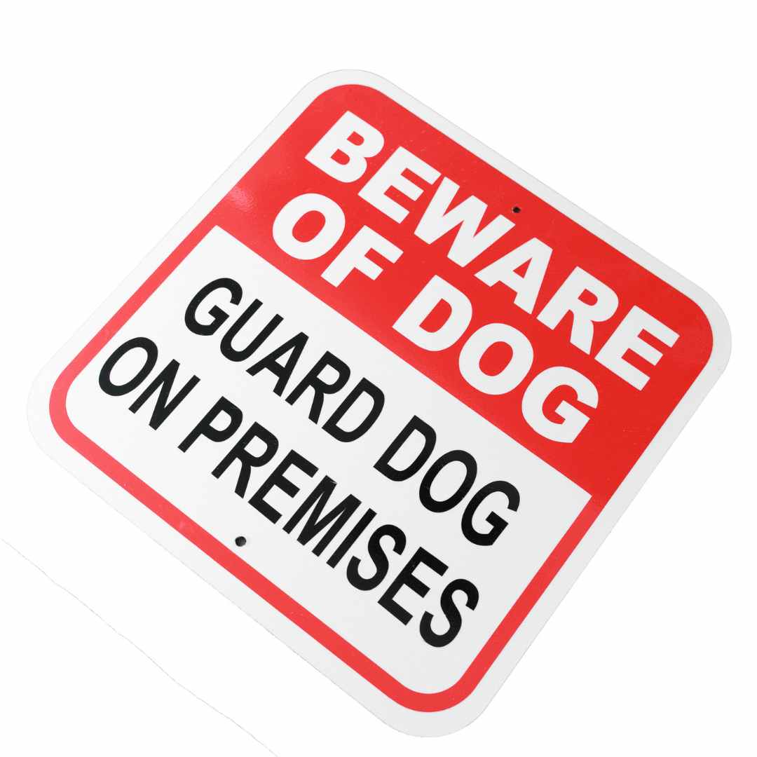 Beware of Dog - Guard Dog on Duty Aluminum Sign