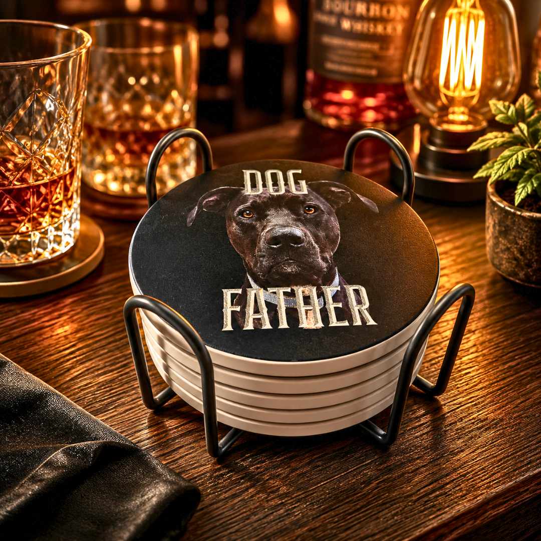 Custom Ceramic Pet Coasters with Cork Bottom