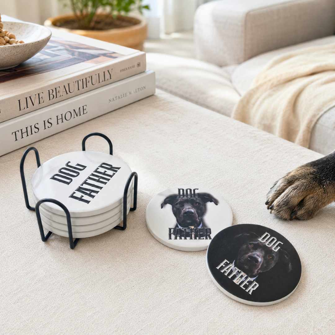 Custom Ceramic Pet Coasters with Cork Bottom