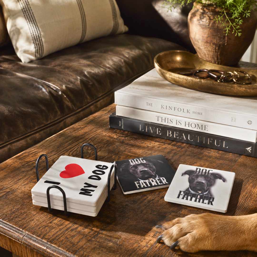 Custom Ceramic Pet Coasters with Cork Bottom