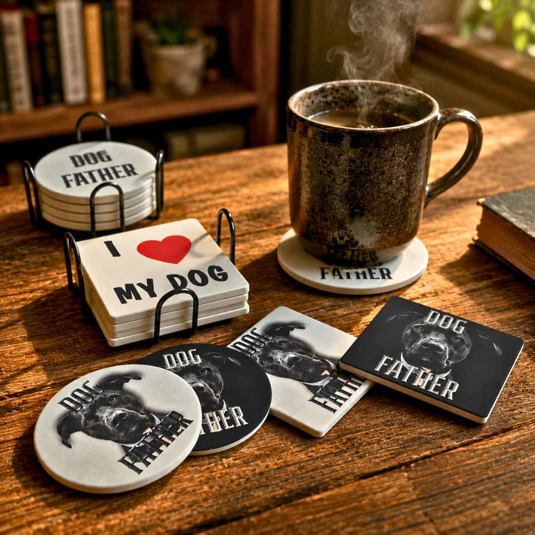 Custom Ceramic Pet Coasters with Cork Bottom