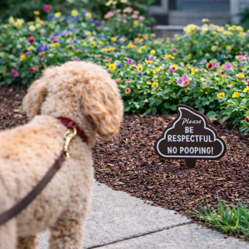 Please Be Respectful – No Pooping Dog Sign
