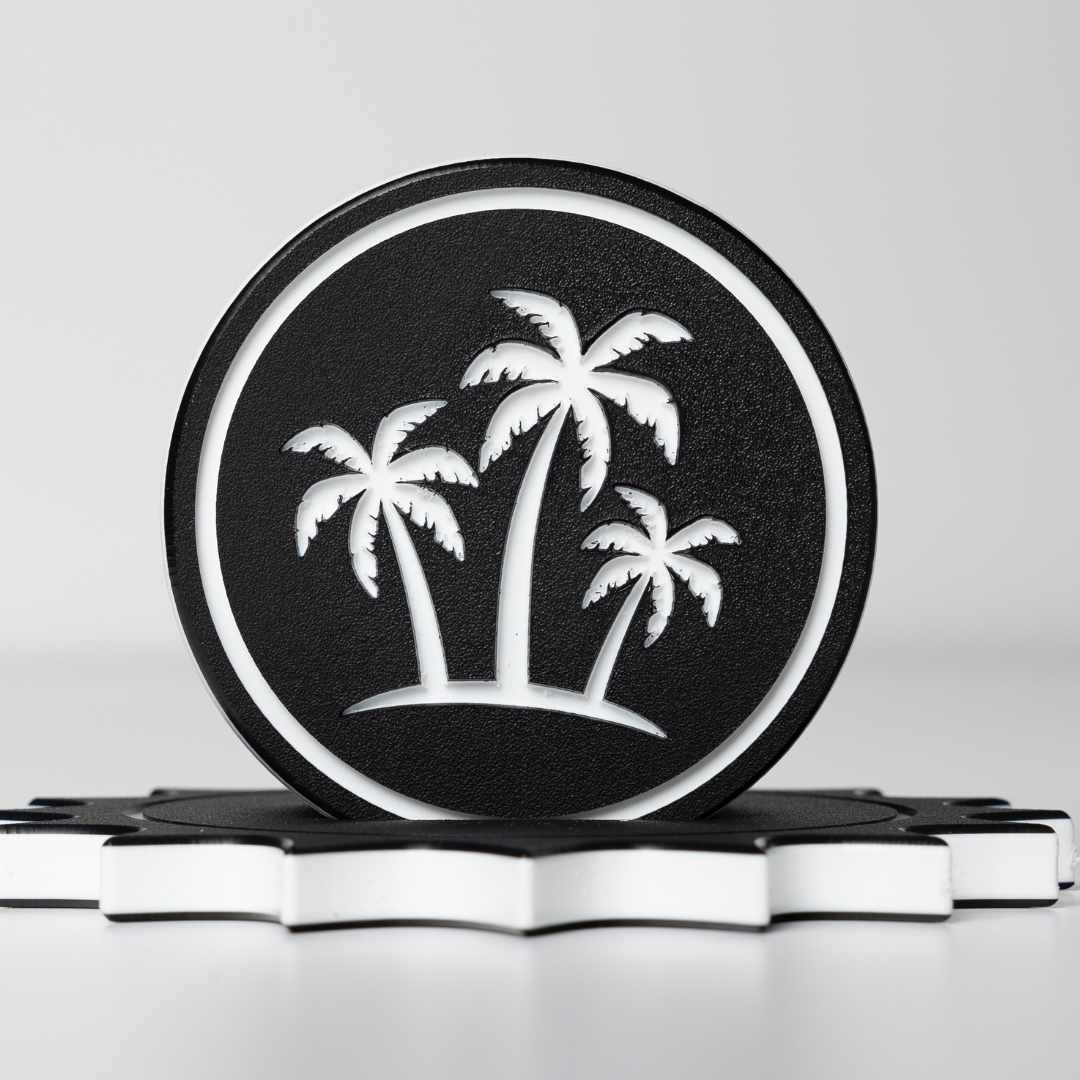 Palm Tree Drink Coaster Set with Sun Holder Noble Heritage Industries