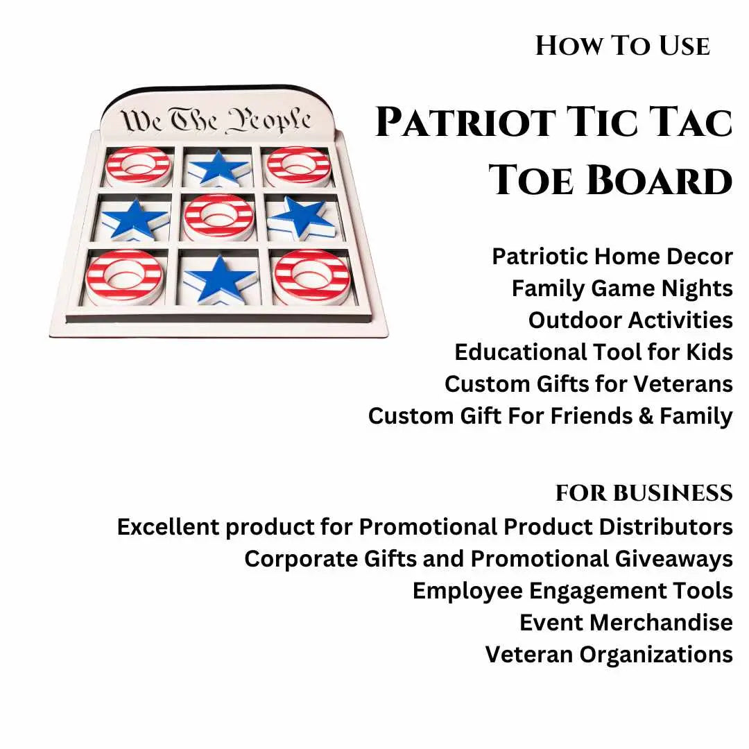 Patriot Tic Tac Toe Board