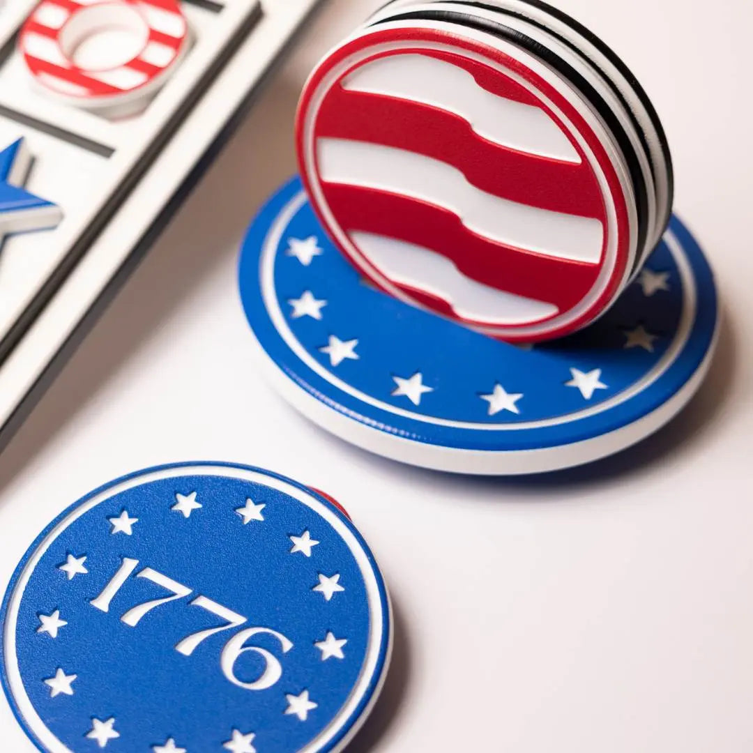 The Patriot Drink Coaster Set with Holder