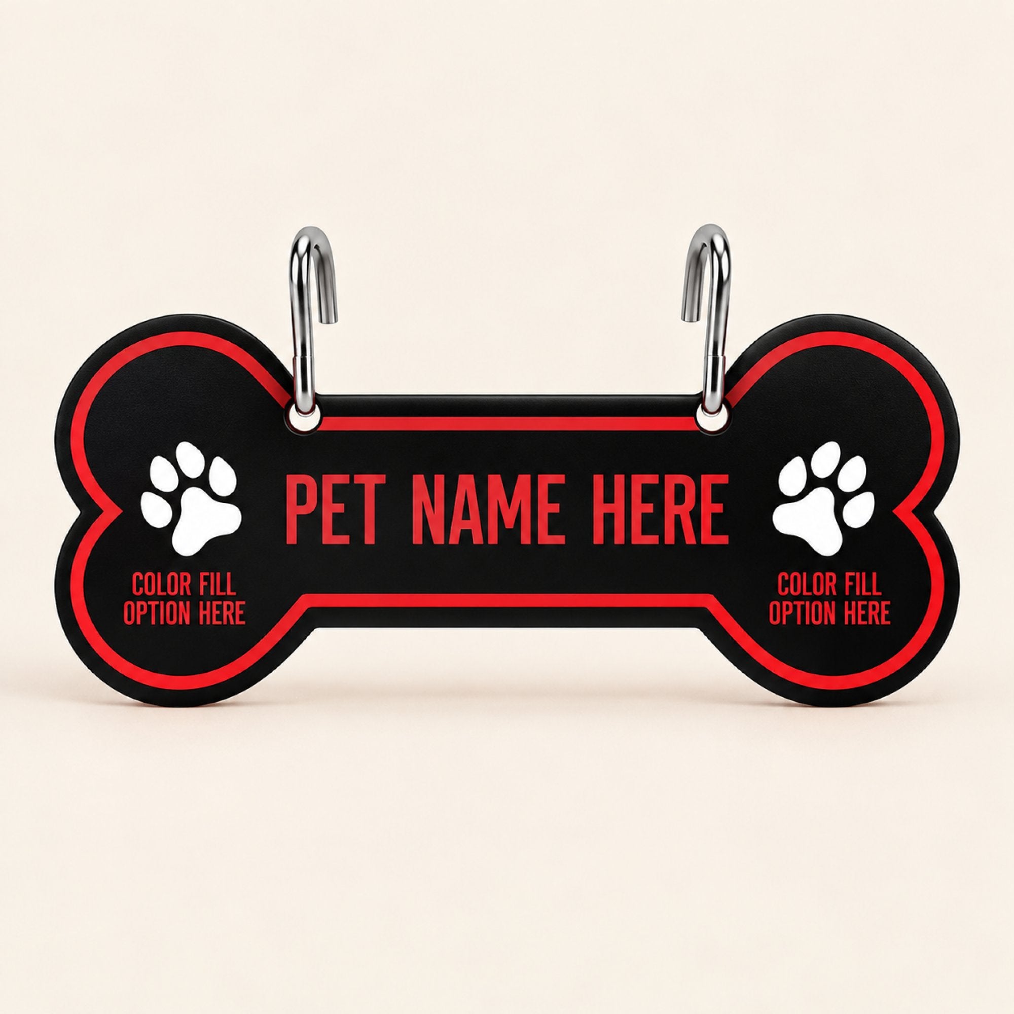 Personalized Dog Crate Tag – Custom Kennel Name Plate with Color Fill + Fun Fonts