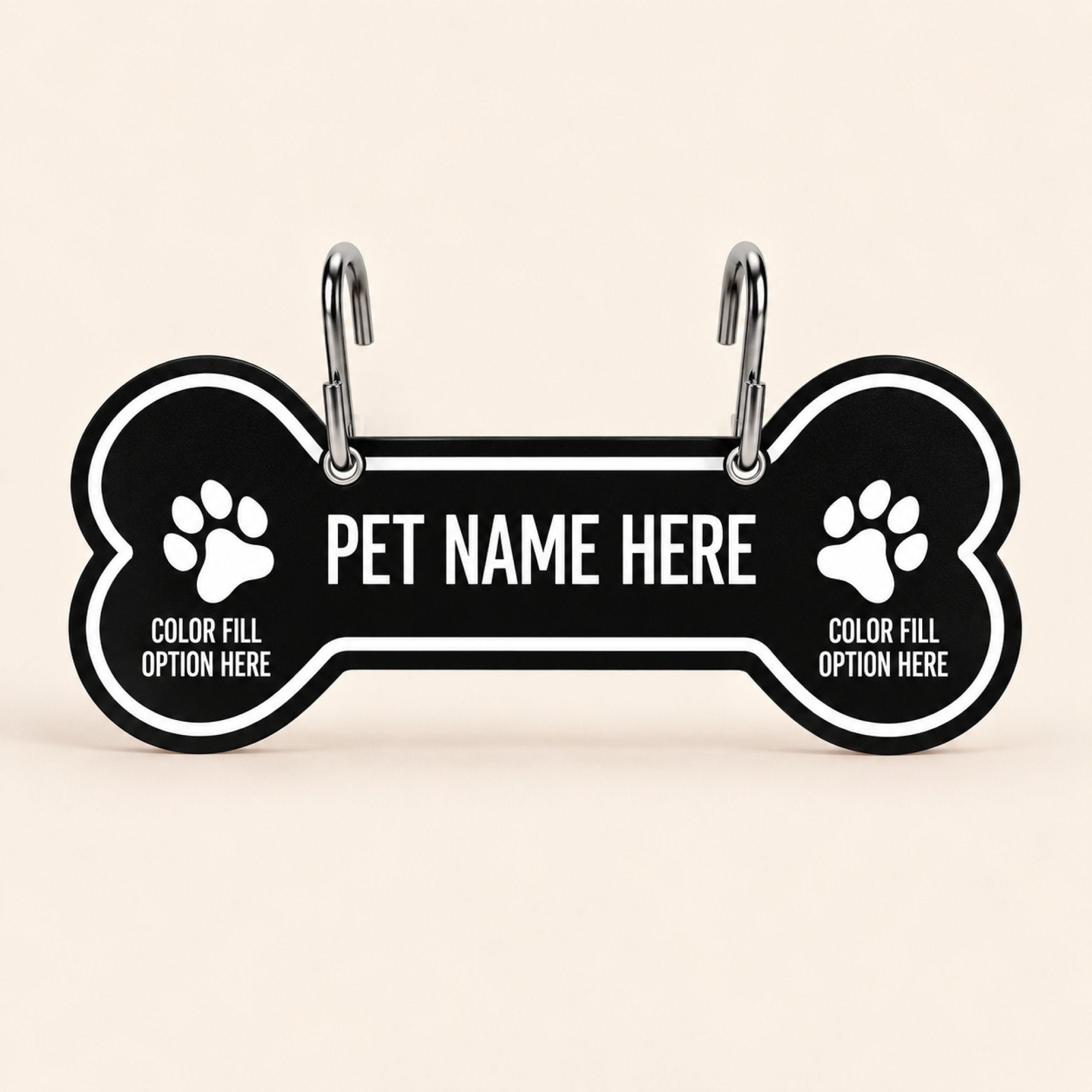 Personalized Dog Crate Tag – Custom Kennel Name Plate with Color Fill + Fun Fonts