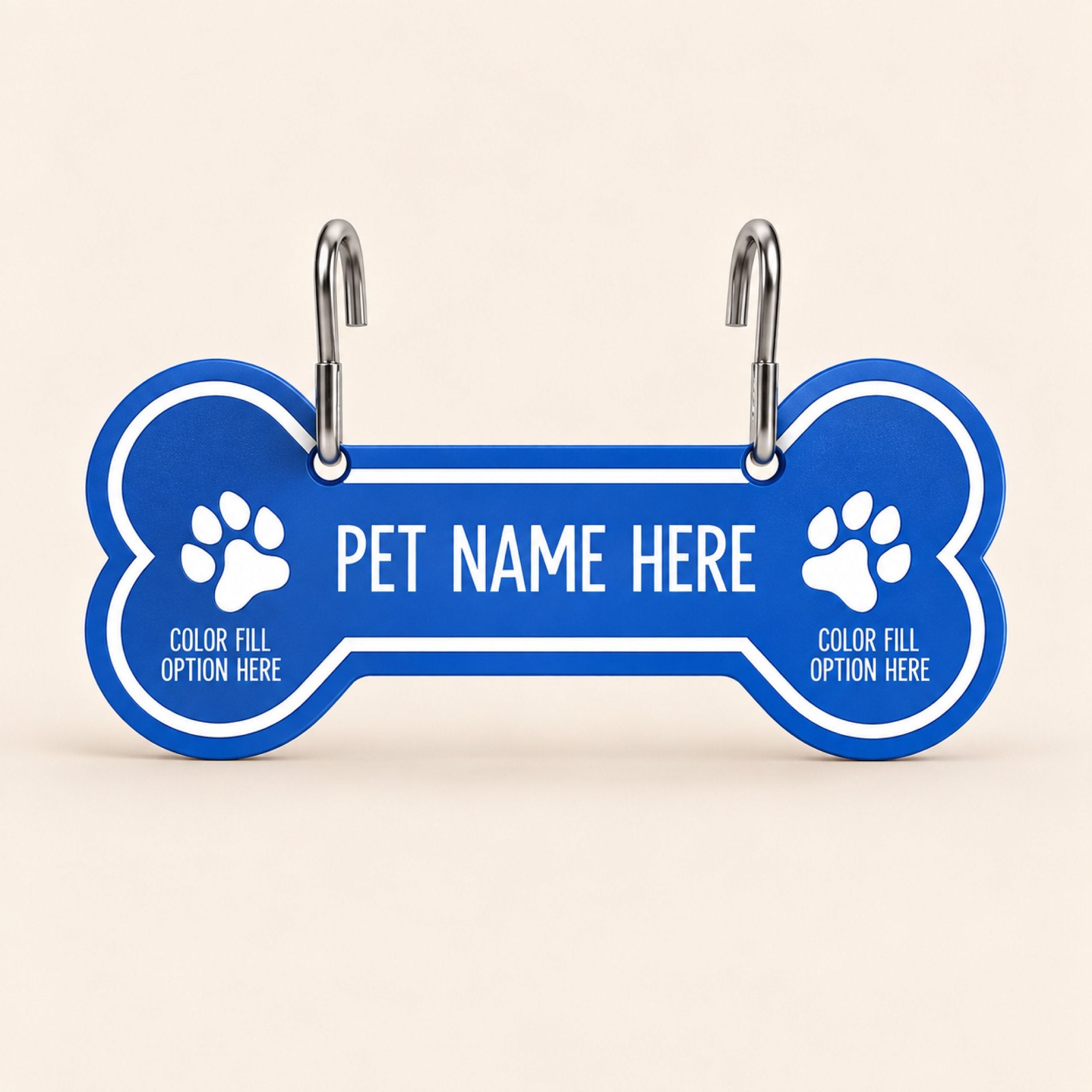Personalized Dog Crate Tag – Custom Kennel Name Plate with Color Fill + Fun Fonts