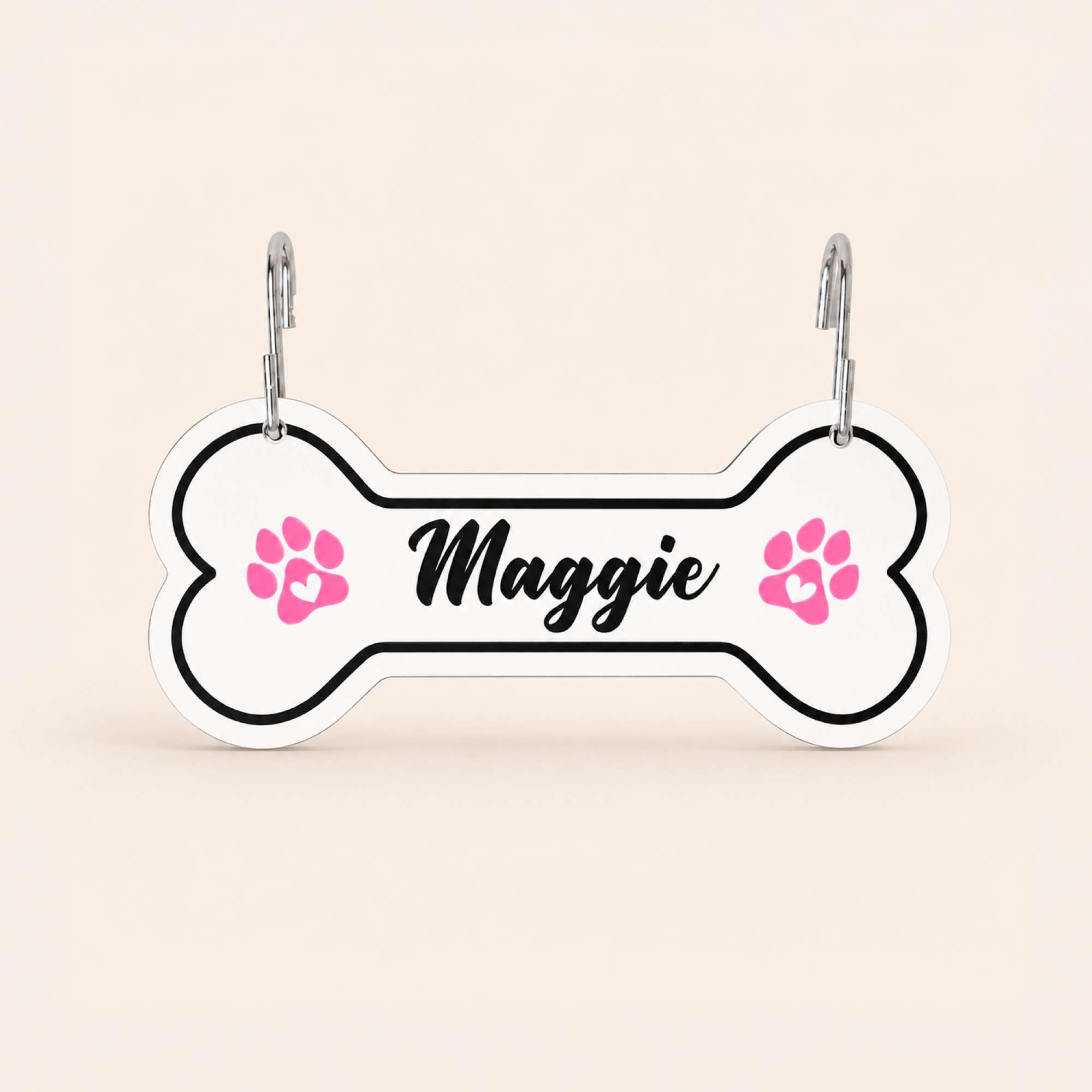 Personalized Dog Crate Tag – Custom Kennel Name Plate with Color Fill + Fun Fonts