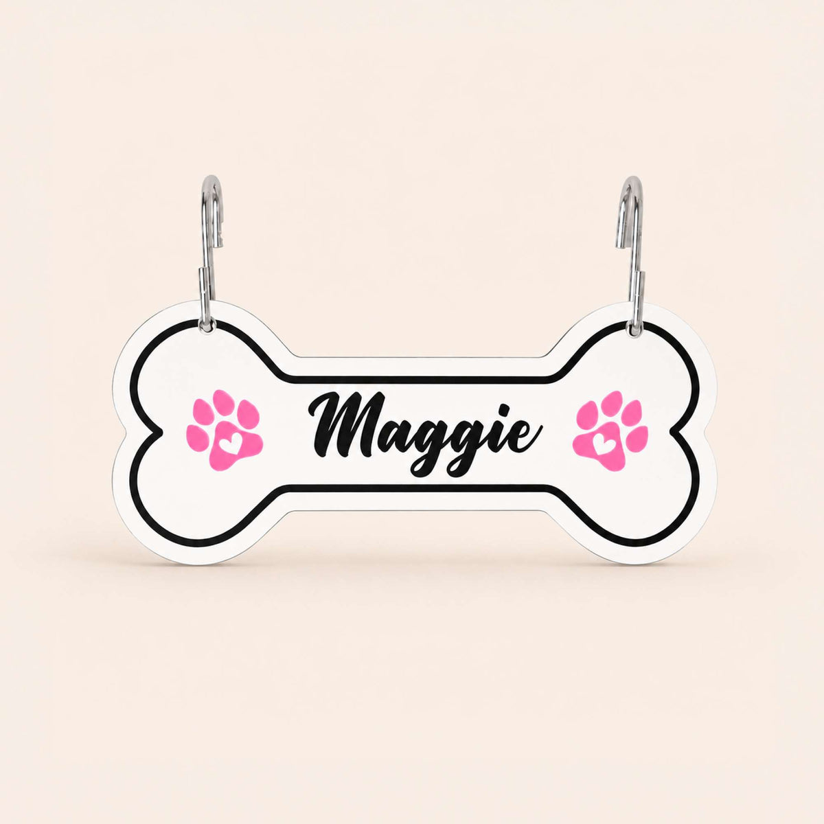Personalized Dog Crate Tag – Custom Kennel Name Plate with Color Fill + Fun Fonts