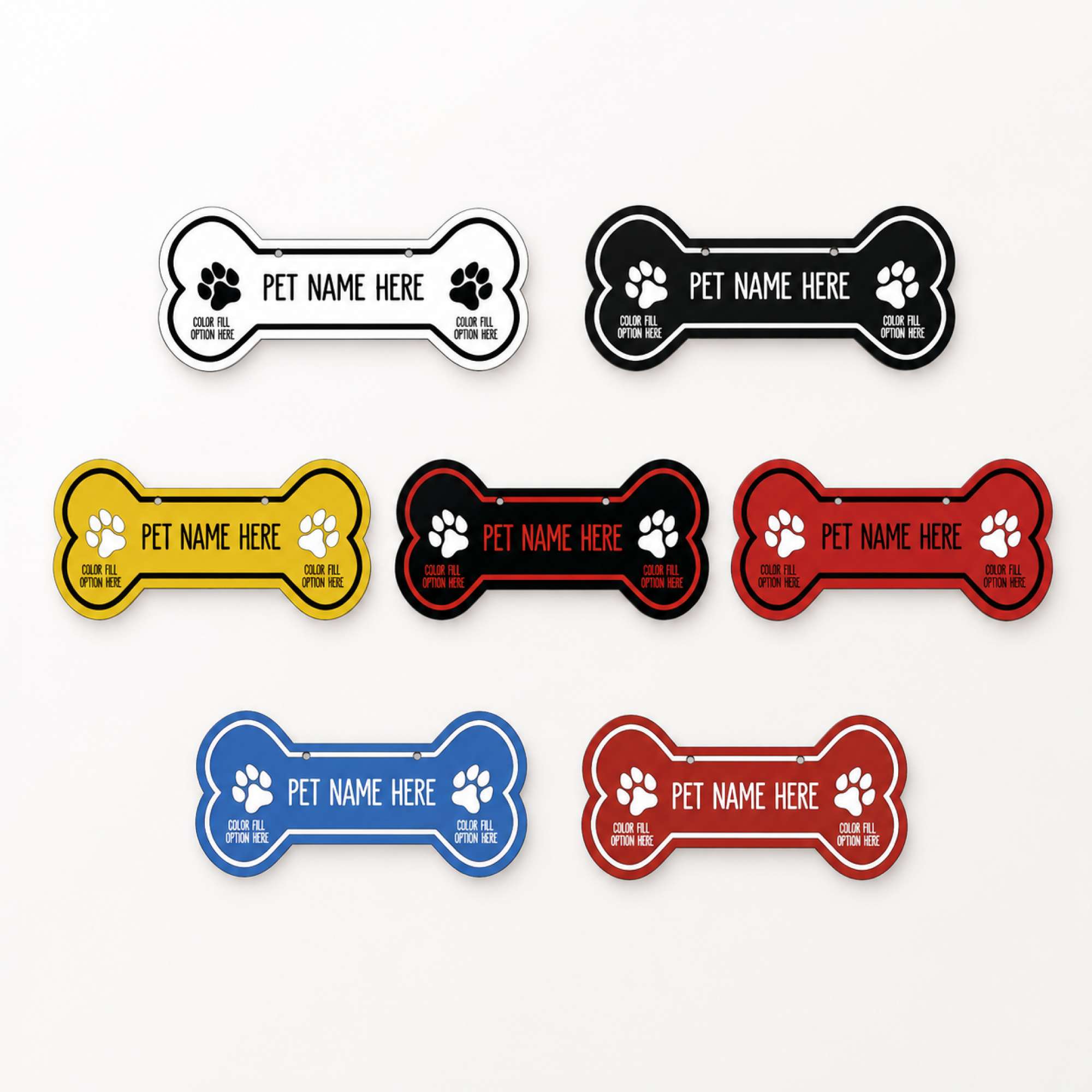 Personalized Dog Crate Tag – Custom Kennel Name Plate with Color Fill + Fun Fonts