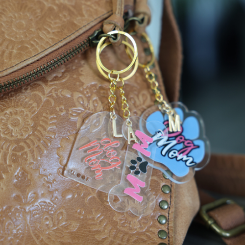 Personalized Acrylic Dog Mom Bag Tag  – Custom Purse Charm