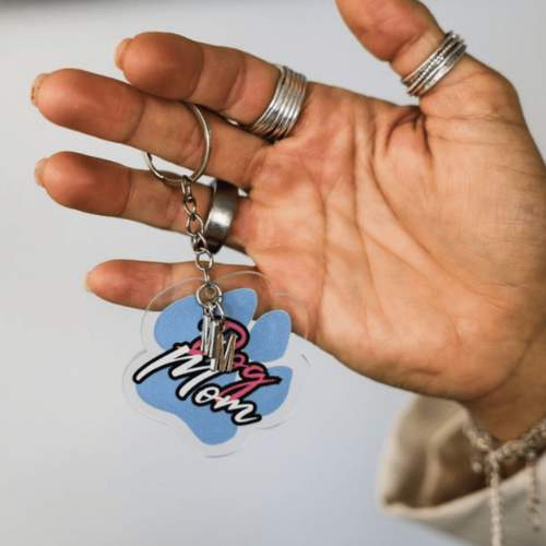 Personalized Acrylic Dog Mom Bag Tag  – Custom Purse Charm
