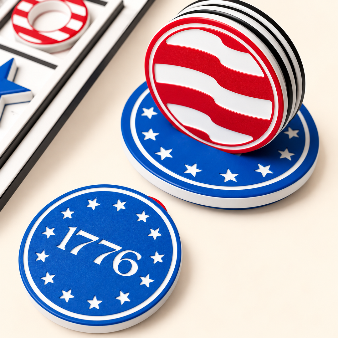 The 1776 Drink Coaster Set with Holder
