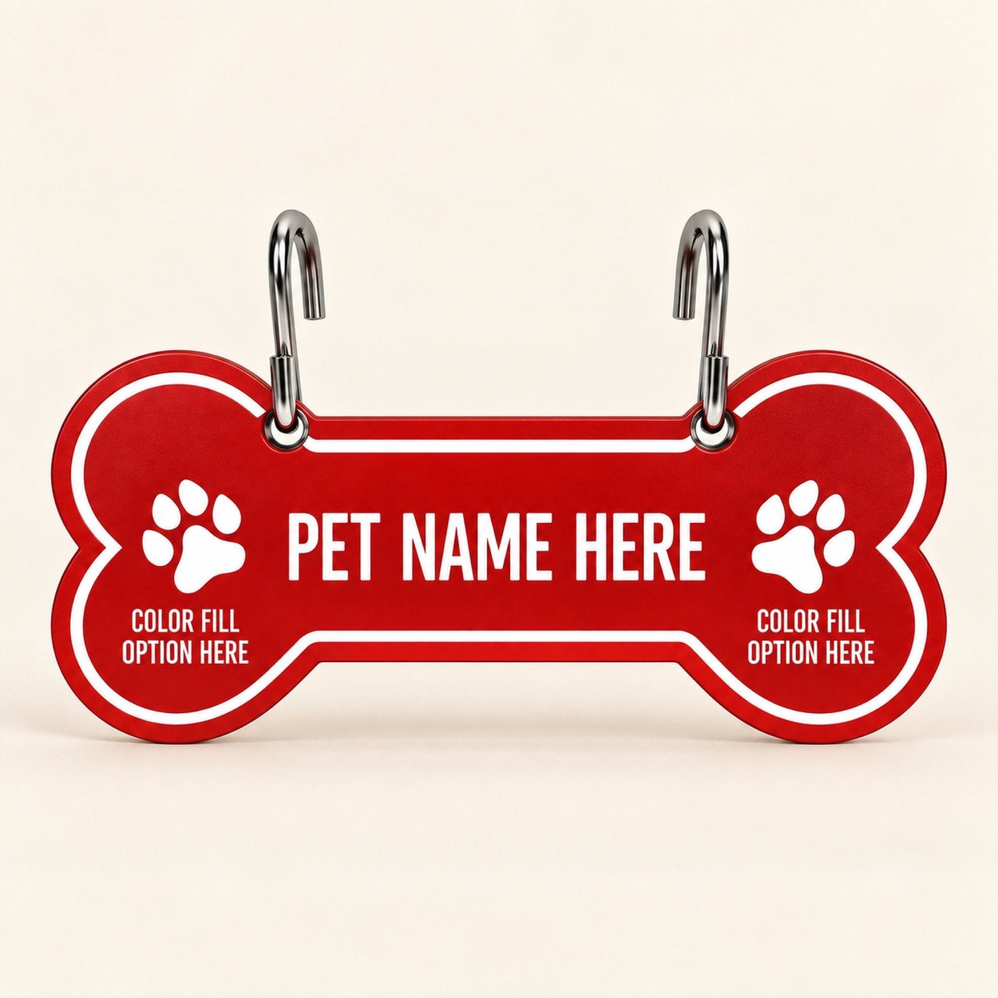 Personalized Dog Crate Tag – Custom Kennel Name Plate with Color Fill + Fun Fonts